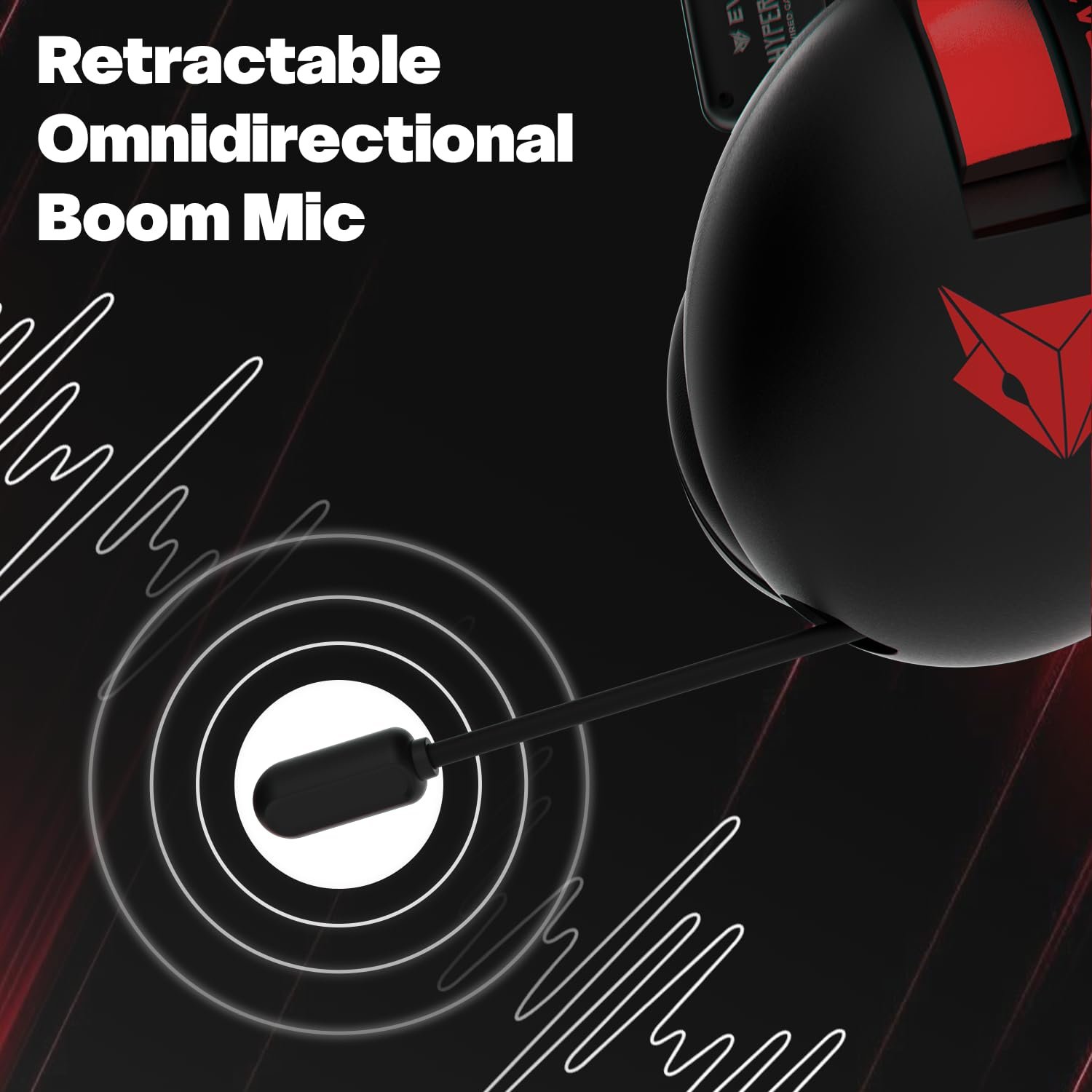 EvoFox Hyperion Gaming Headphones with Mic - Black, 50mm Drivers,... - Image 8