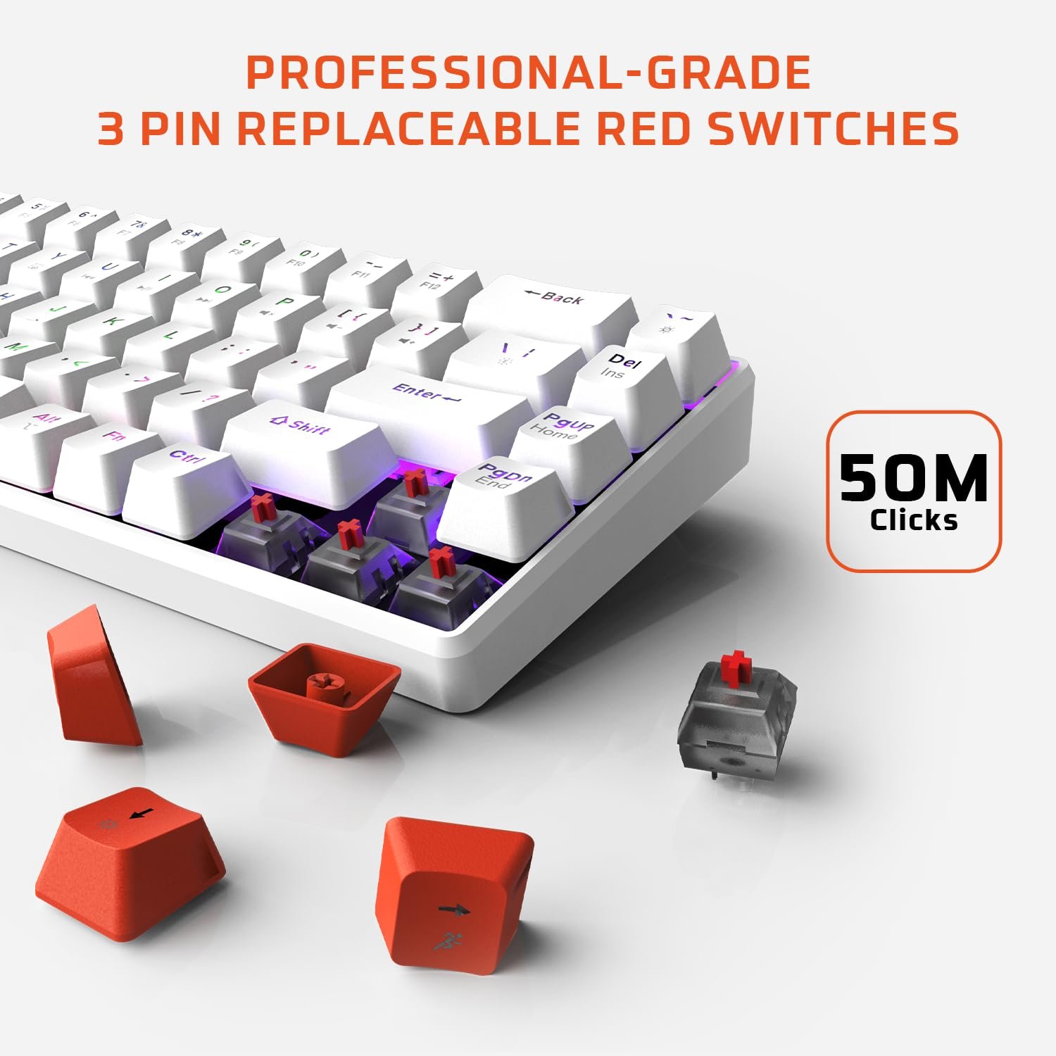 EvoFox Katana S Mini Mechanical Keyboards Wireless | Tri-Mode (3X... - Image 3