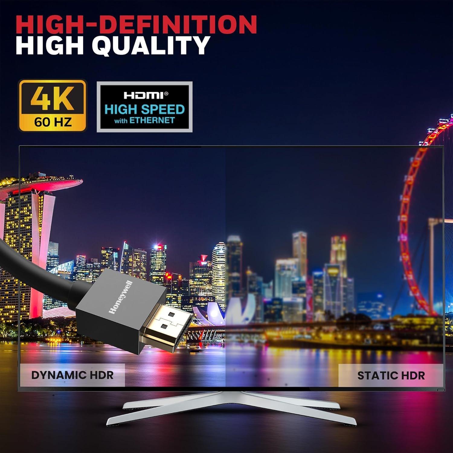 Honeywell HDMI Cable v2.0 with Ethernet, 3D/4K@60Hz Ultra HD Resolution,... - Image 8