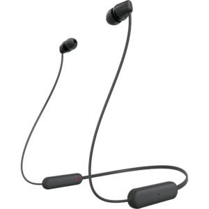 Sony WI-C100 Wireless Headphones with Customizable Equalizer for Deep Bass & 25 Hrs Battery,  Fast Pair, in Ear Bluetooth Headset with Mic for Phone Calls (Black) - Sealed Pack