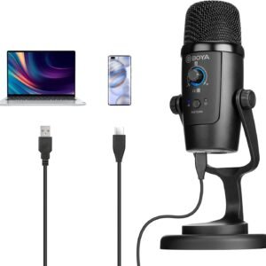 BOYA BY-PM500 USB Microphone Compatible with C-Type Smartphones, Computers with USB Port. for Youtubers, Music Creators - Open Box