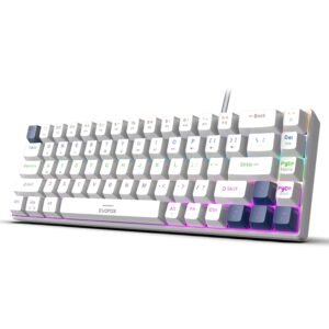 EvoFox Katana S Mini Wired Mechanical Keyboard | Hot-Swappable Silent Red Switches (White) - Open Box