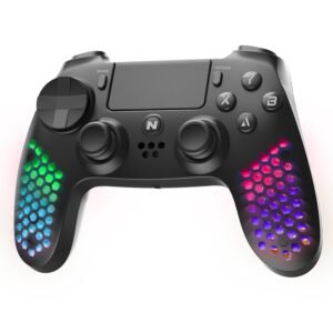 NITHO HEXAGON Wireless Gaming Controller for PS4, PS5 (with PS4 Games Only), PC, Android & iOS Gamepad, RGB LED Lights | Vibration | Touchpad - Open Box