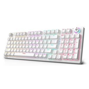 EvoFox Katana X2 FS Mechanical Gaming Keyboard | 3‑Pin Replaceable Silent Red Switches (White) - Open Box