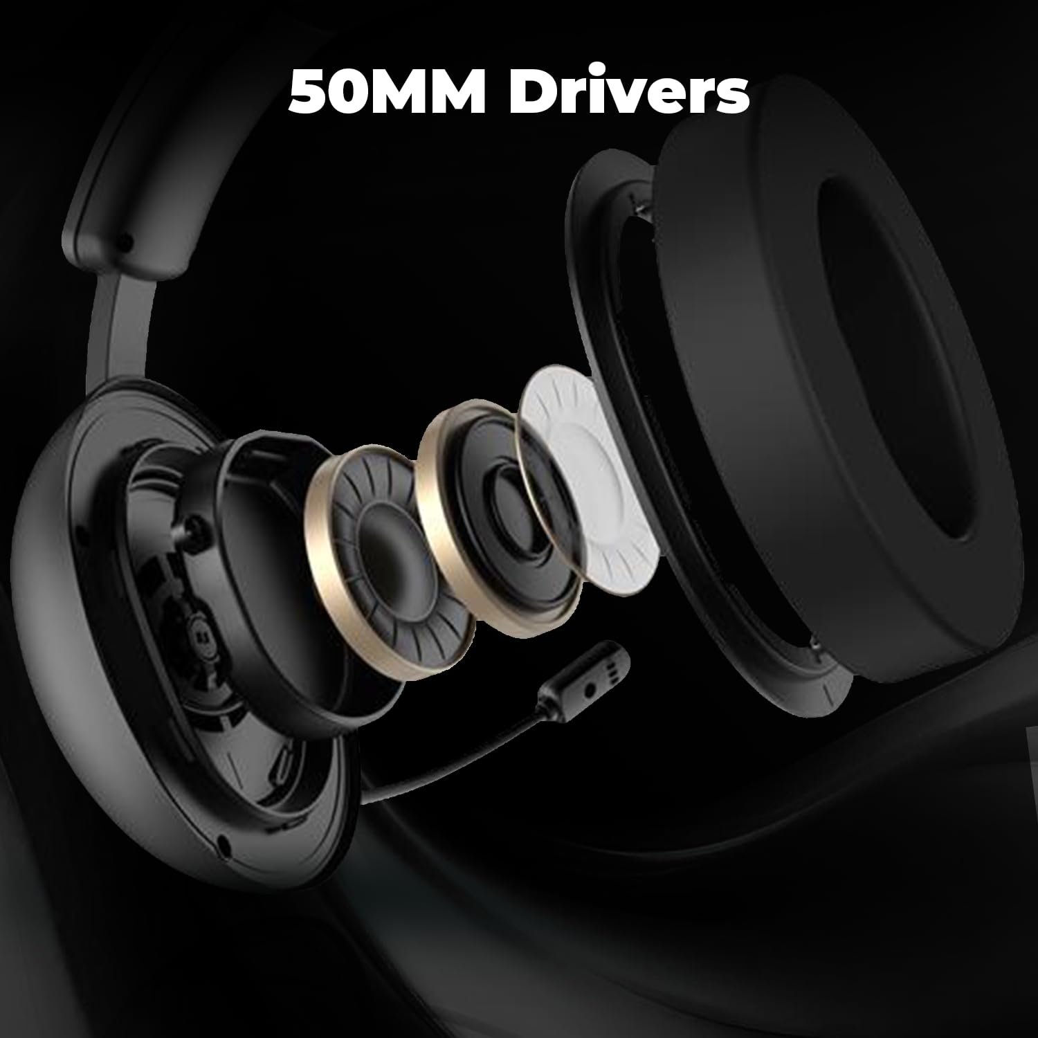 EvoFox Hyperion 7.1 Gaming Headphones with Mic - Black, 50mm... - Image 3