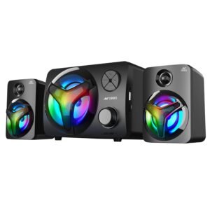 Ant Esports GS350 Pro 2.1 Gaming Speakers, 2 * 5W Speakers 1 * 5W Subwoofer, USB Powered Bluetooth Speaker with 3.5mm AUX, RGB Lights for PC, Laptop -