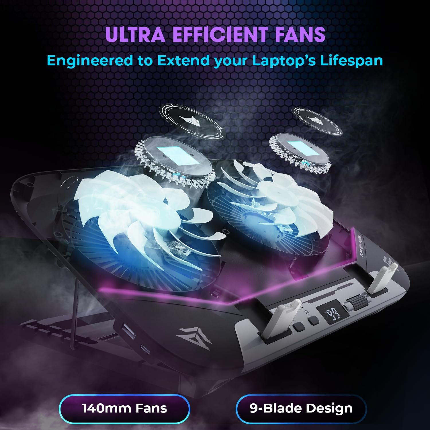 EvoFox Blizzard 2 Xtreme Laptop Cooling Pad | Dual Semiconductor... - Image 5