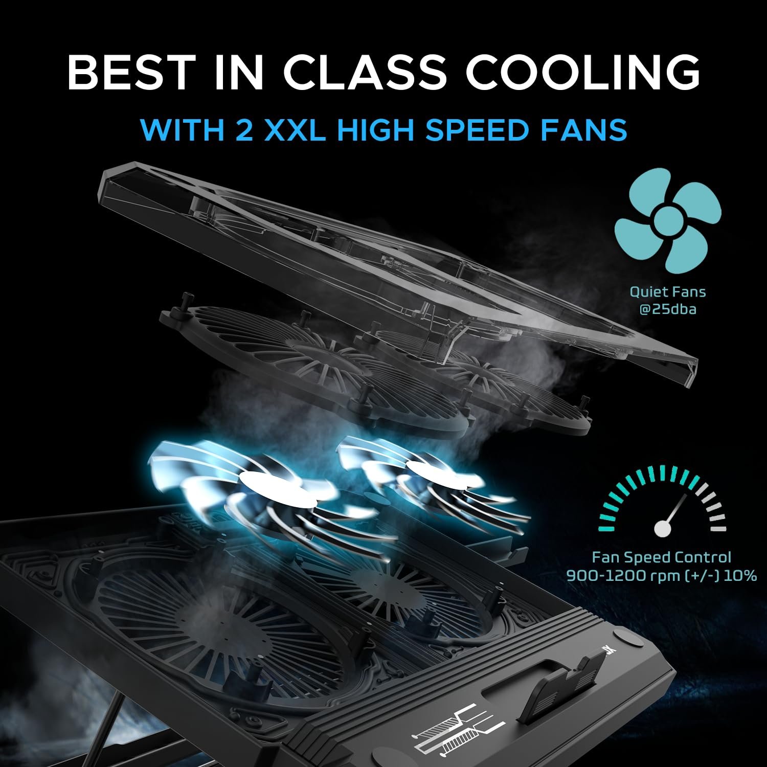 EvoFox Blizzard RGB Cooling Pad for Gaming Laptop with Transparent... - Image 6