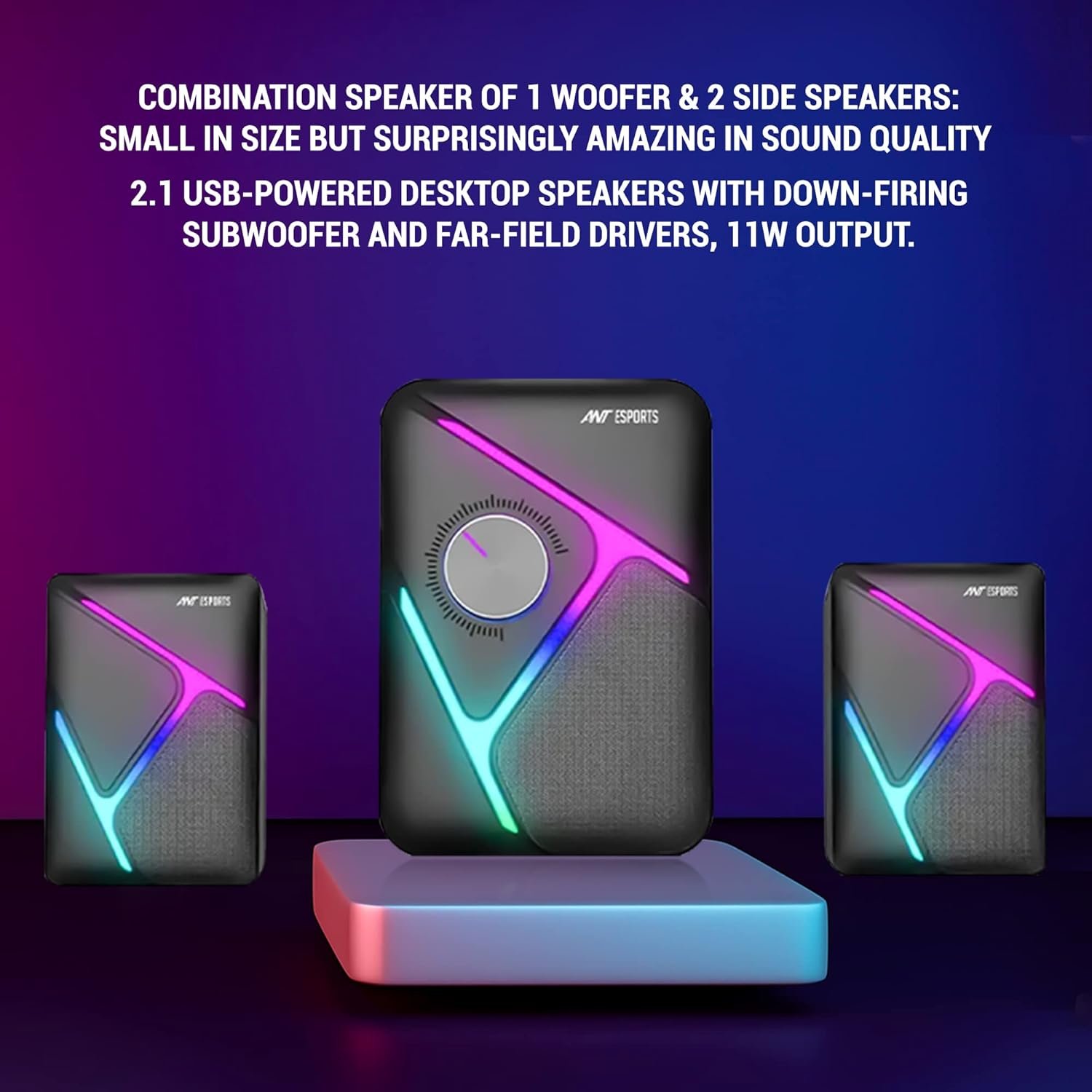 Ant Esports GS270 2.1 Stereo Wired Gaming Speakers with Subwoofer,... - Image 3