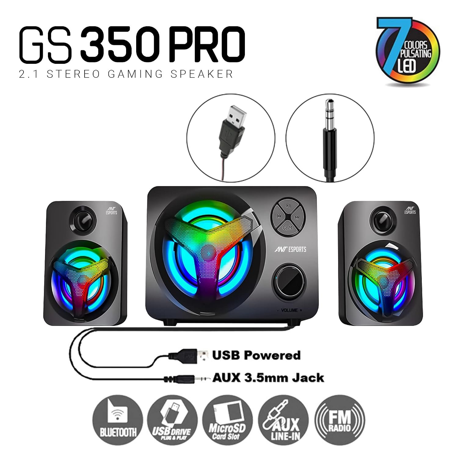 Ant Esports GS350 Pro 2.1 Gaming Speakers, 2 * 5W... - Image 8
