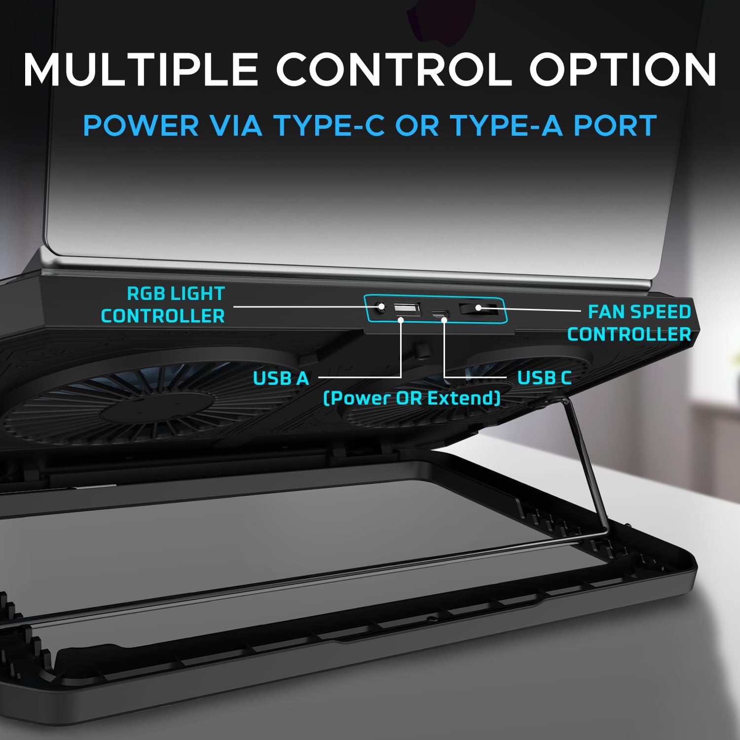 EvoFox Blizzard RGB Cooling Pad for Gaming Laptop with Transparent... - Image 4