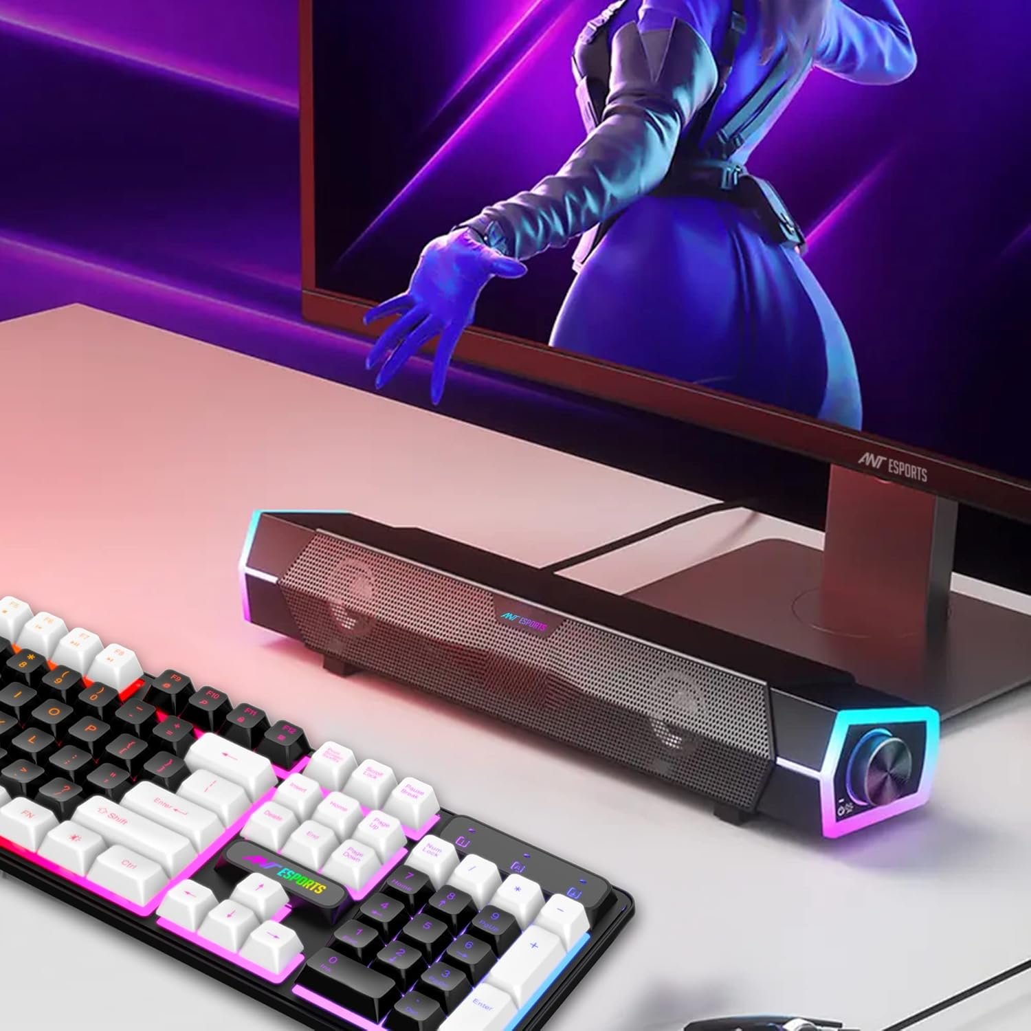 Ant Esports GS370SB Gaming Speakers for Desktop Monitor, Dynamic RGB... - Image 4