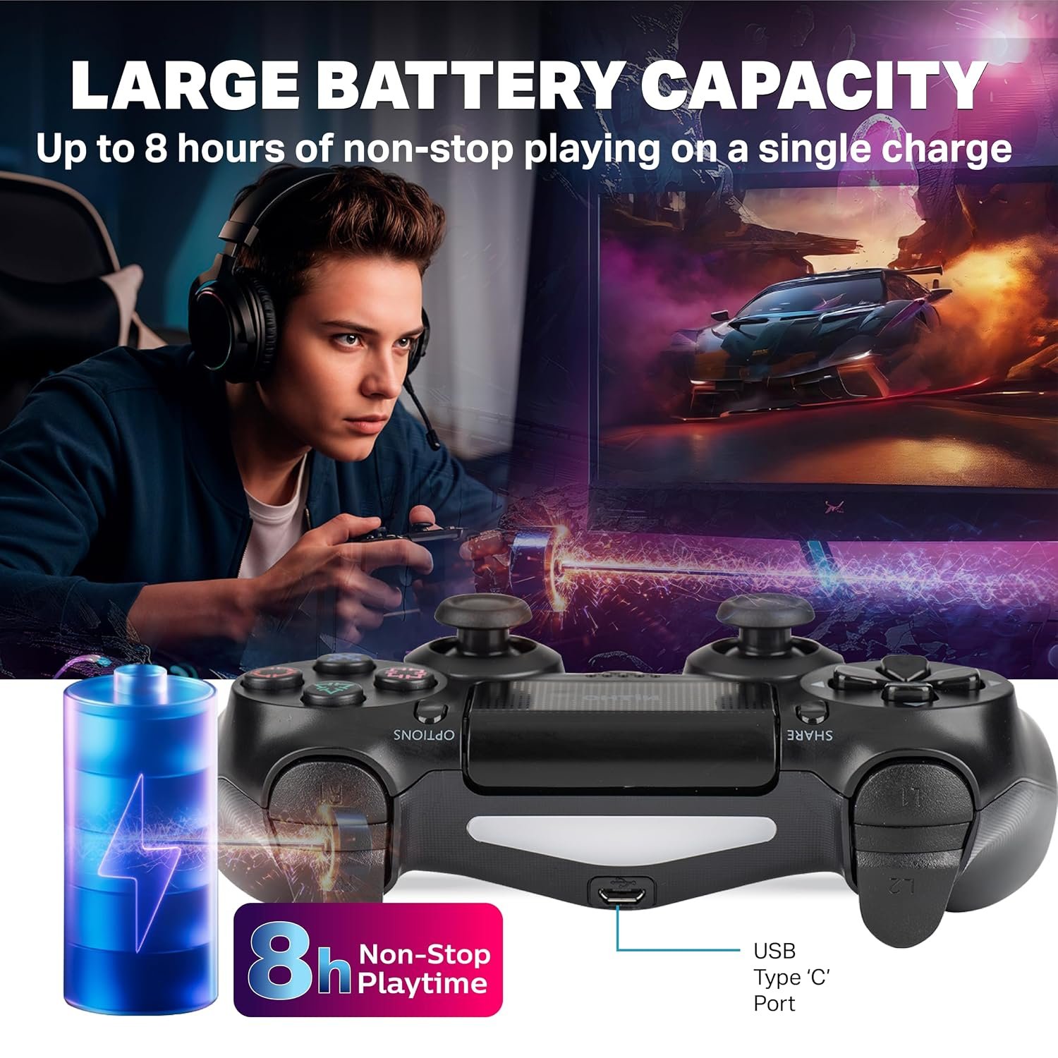 NiTHO PADMATE Wireless Gamepad Controller for PS4, PC, PS3, Steam... - Image 4