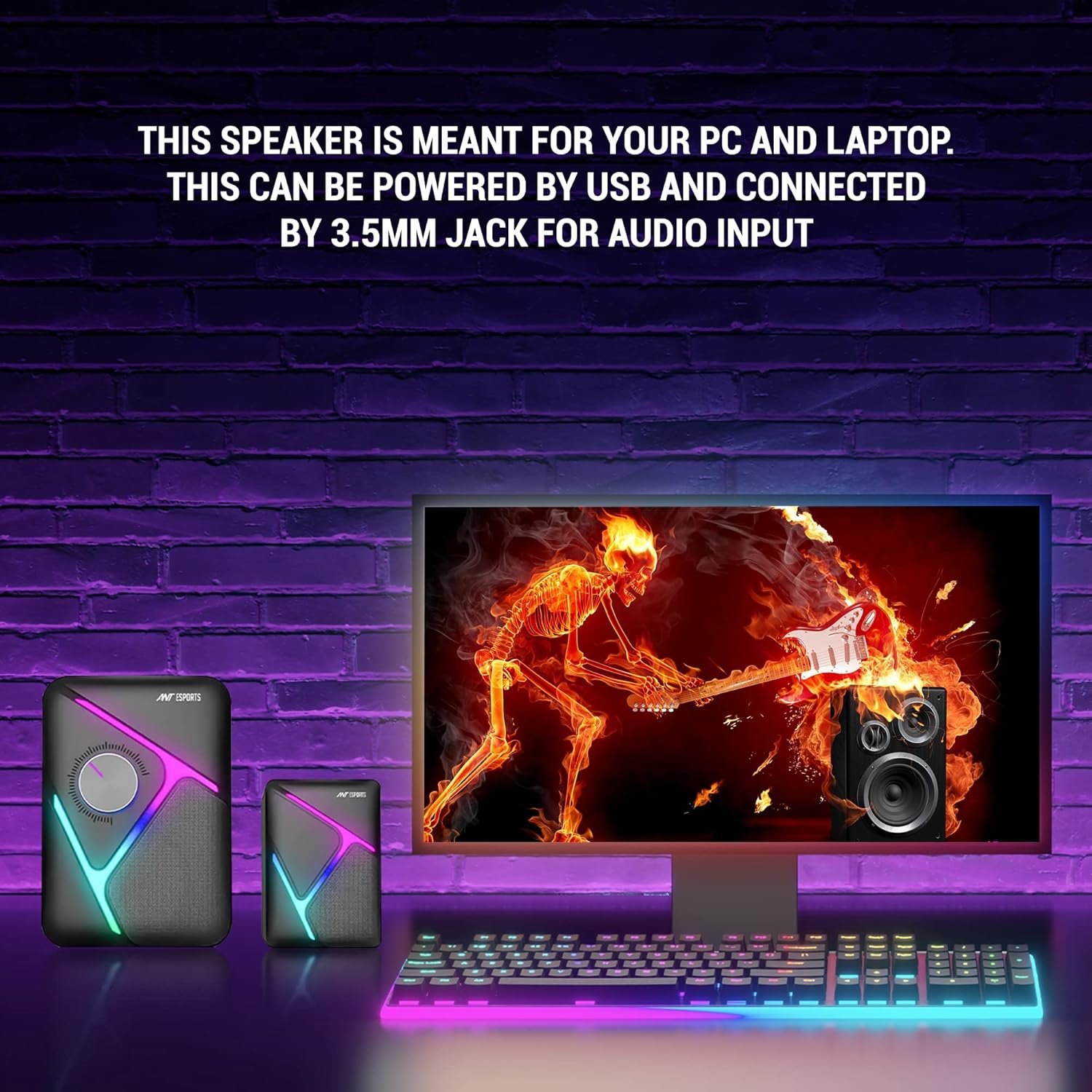 Ant Esports GS270 2.1 Stereo Wired Gaming Speakers with Subwoofer,... - Image 2
