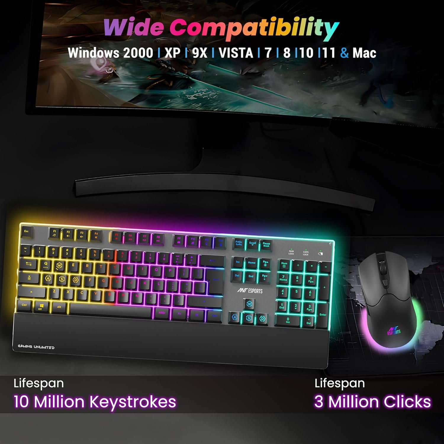 Ant Esports KM500 Pro Wireless Gaming Keyboard and Mouse Combo,... - Image 6