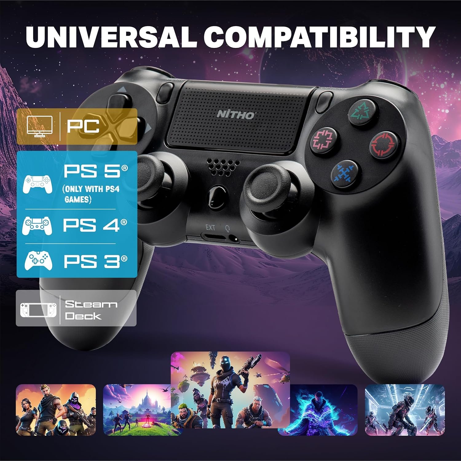 NiTHO PADMATE Wireless Gamepad Controller for PS4, PC, PS3, Steam... - Image 3