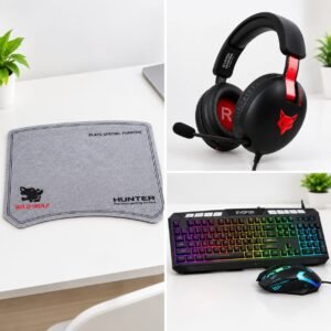 EvoFox Deathray V2 Keyboard Mouse, EvoFox Hyperion Gaming Headset & Wild Wolf Mouse Pad - Combos Offer