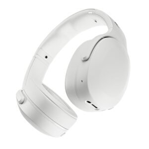 Skullcandy Crusher Evo Wireless Over-Ear Bluetooth Headphones, 40mm Drivers, 40Hr Playtime, Rapid Charge, Bone Orange Glow - Open Box
