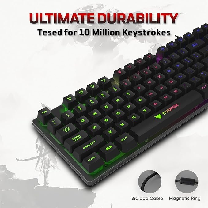 Tarkan Laptop Stand + EvoFox Fireblade RGB Gaming Keyboard Combo... - Image 7