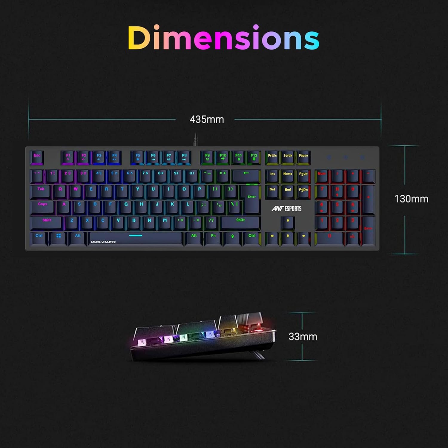 Ant Esports MK3400 V3 Pro Mechanical Gaming Keyboard RGB LED... - Image 10