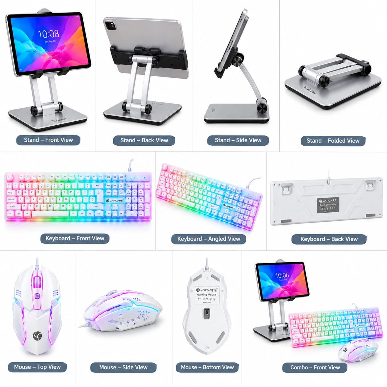 Tukzer Tablet Mobile Stand + Lapcare Rapido RGB Wired Keyboard... - Image 3