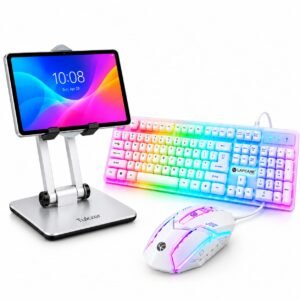 Tukzer Tablet Mobile Stand + Lapcare Rapido RGB Wired Keyboard & Mouse Combo Offer