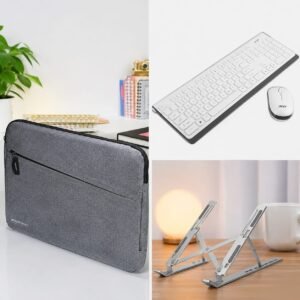 Laptop Combo – Acer Wireless Keyboard & Mouse +Amazon Basic Adjustable Laptop Stand + Amazon Basic15.6-Inch Laptop Sleeve Combos Offer