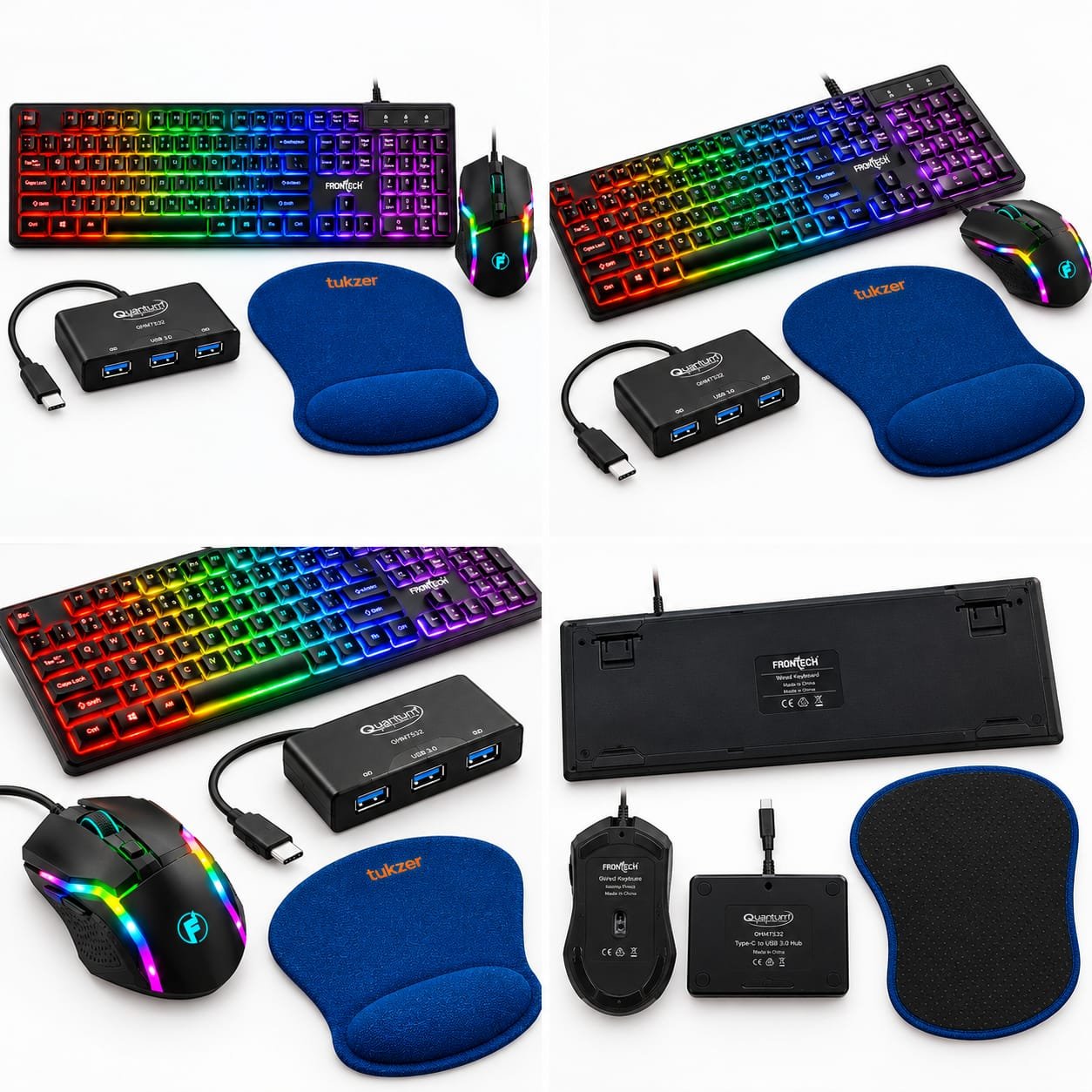 Frontech RGB Keyboard Mouse Combo with Quantum Type-C USB Hub... - Image 3