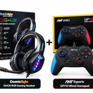 Cosmic Byte GS430 RGB Gaming Headset + ANT Esports GP110 Wired Gamepad Combo - Open Box