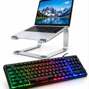 Tarkan Laptop Stand + EvoFox Fireblade RGB Gaming Keyboard Combo | Laptop Accessories Combo